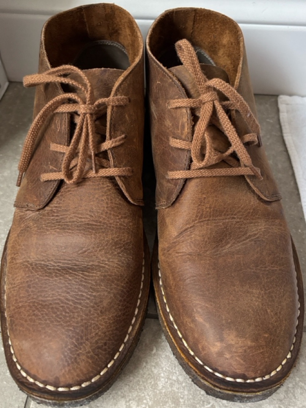 SeaVees Men's Brown Leather 3 eye Chukka Boots - 12